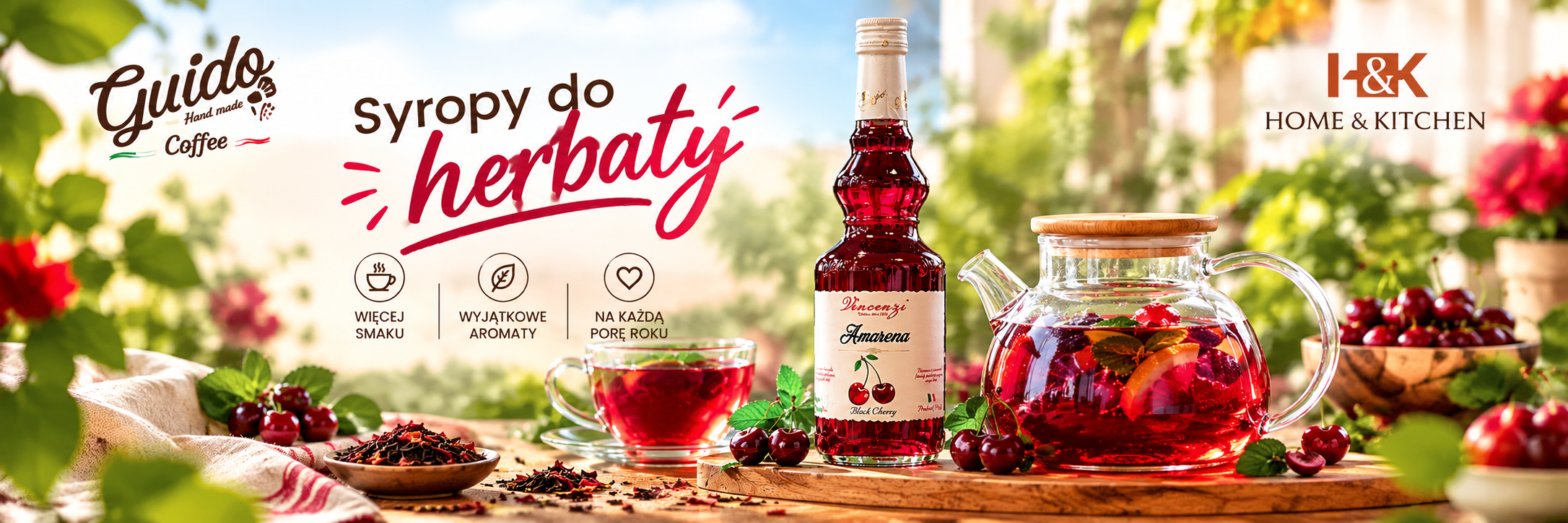 Wiśniowy syrop do herbaty Vincenzi